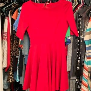 Red fit and flare dress